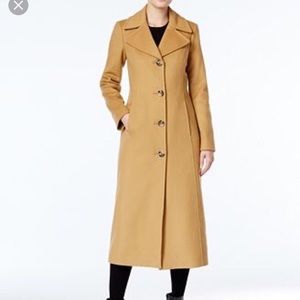 Anne Klein Long wool cashmere blend coat